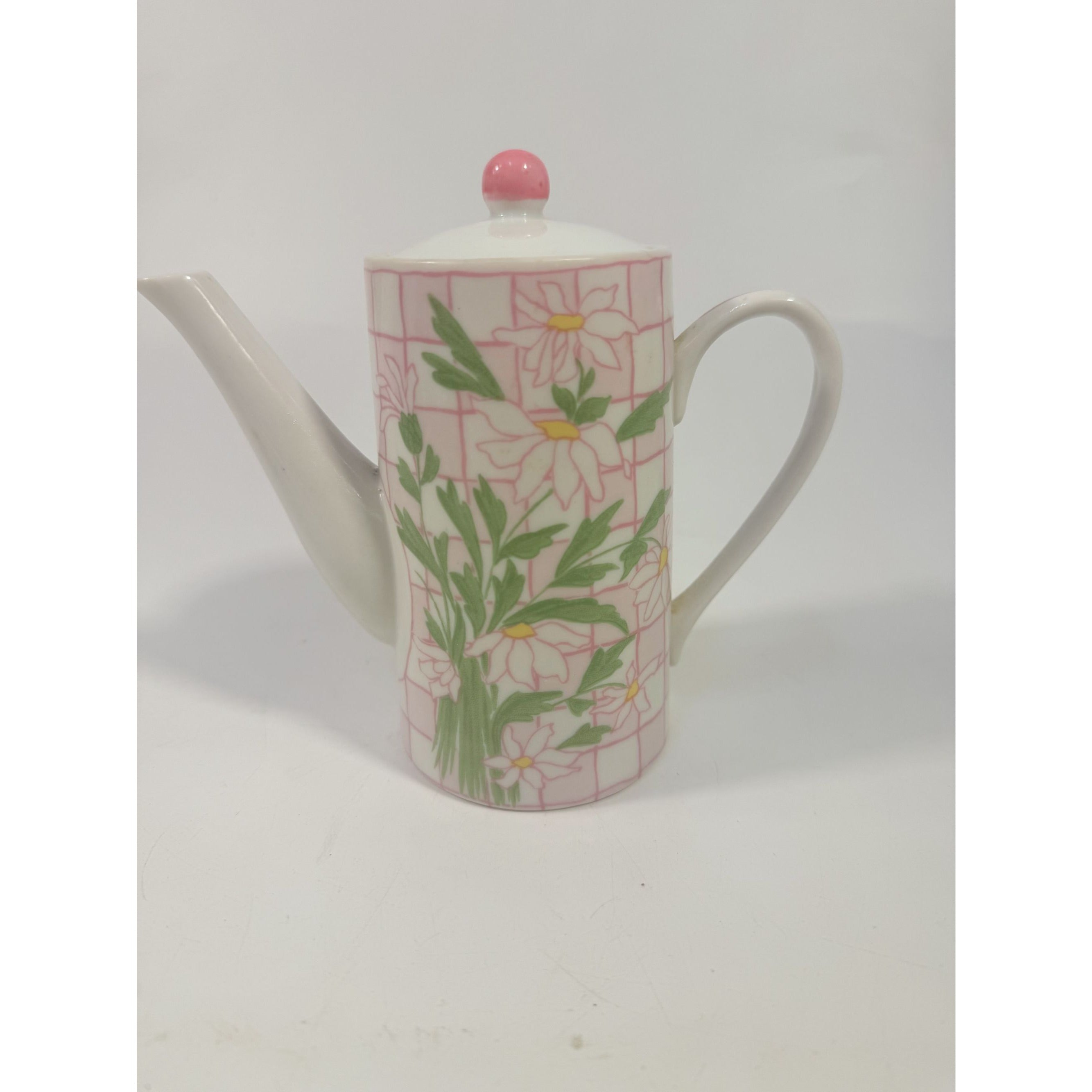 Mini Tea Pot Franci Villa Vanilla Daisies Taste Setter Vintage Palm Beach Regency Mid Mod Porcelain Ceramic Childrens Size Party