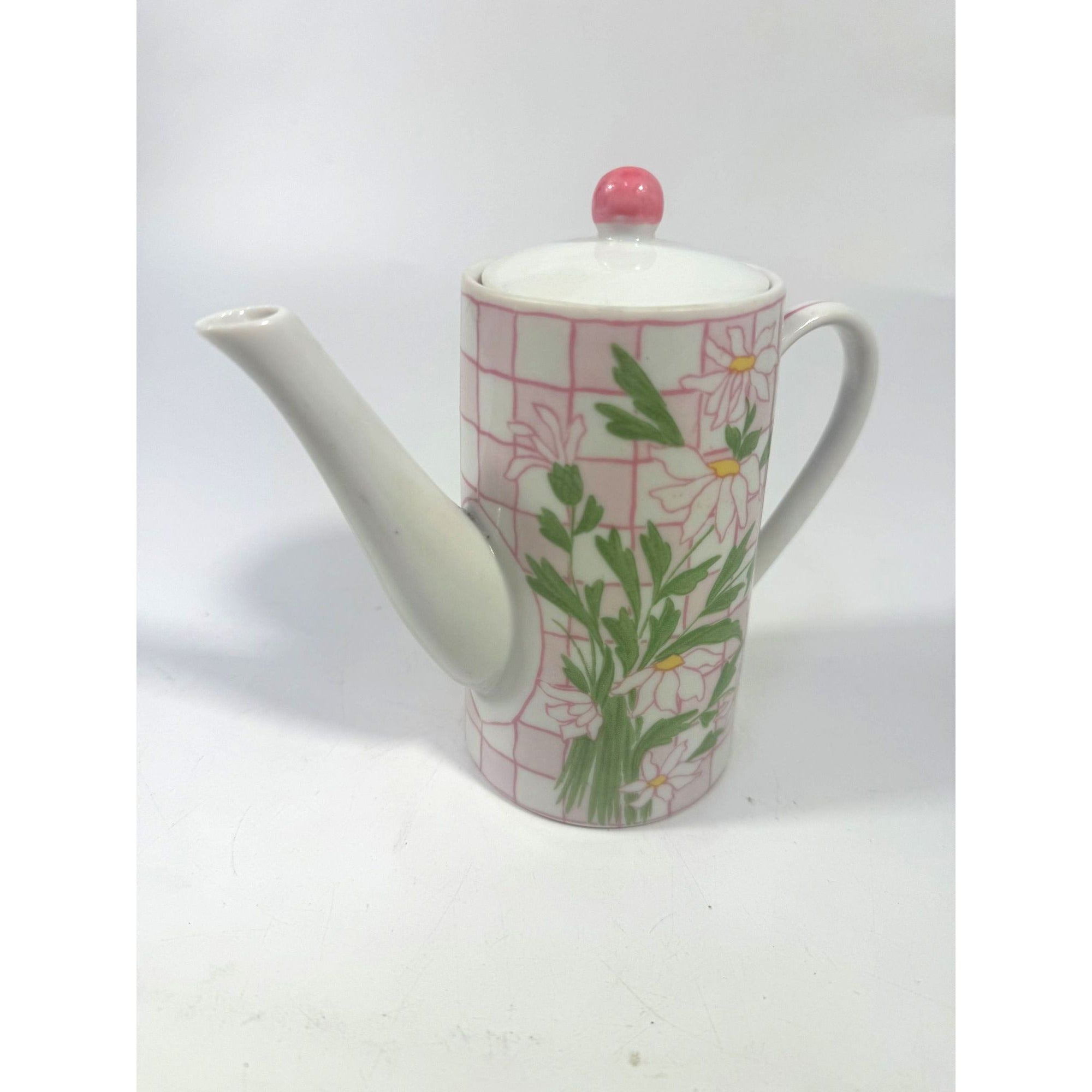 Mini Tea Pot Franci Villa Vanilla Daisies Taste Setter Vintage Palm Beach Regency Mid Mod Porcelain Ceramic Childrens Size Party