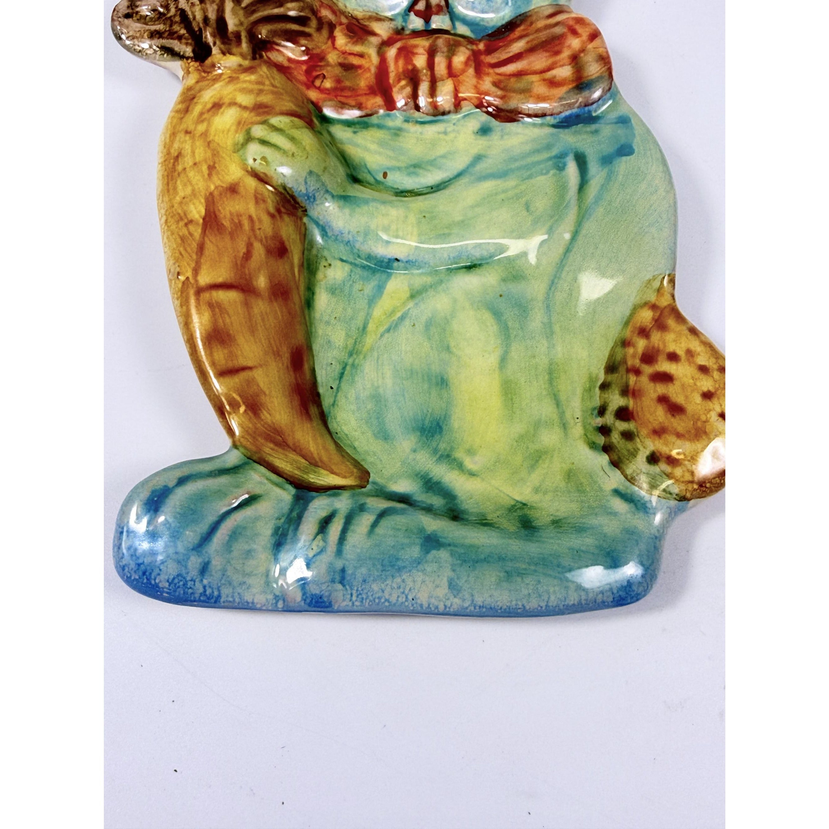 Pottery Spoon Rest Bunny Rabbit Vintage Italian Wall Decor Kitchen Tools Spring Holiday Seasonal