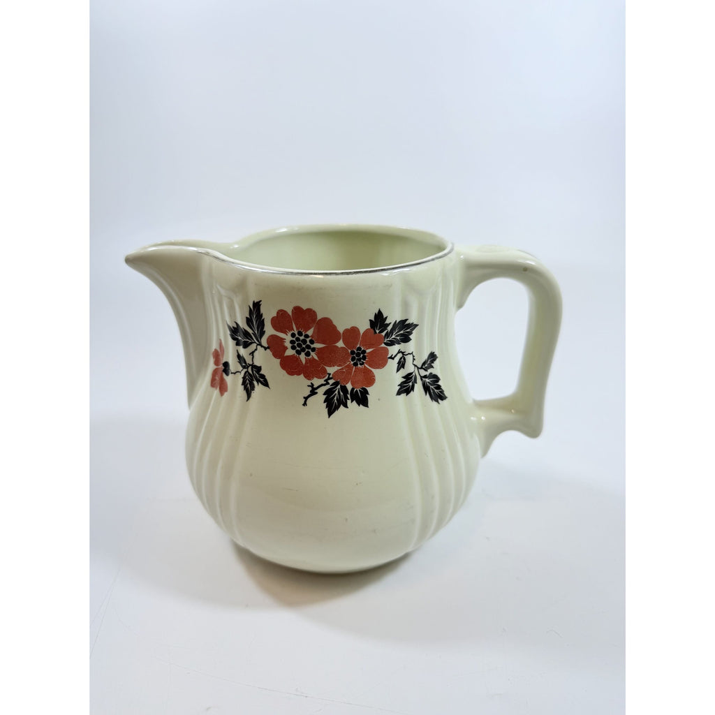 Large Ironstone Pitcher Hall Superior Quality Red Poppy Vintage Kitchenware USA Made Mid Century Kitchenware Milk Juice Beverage Drink