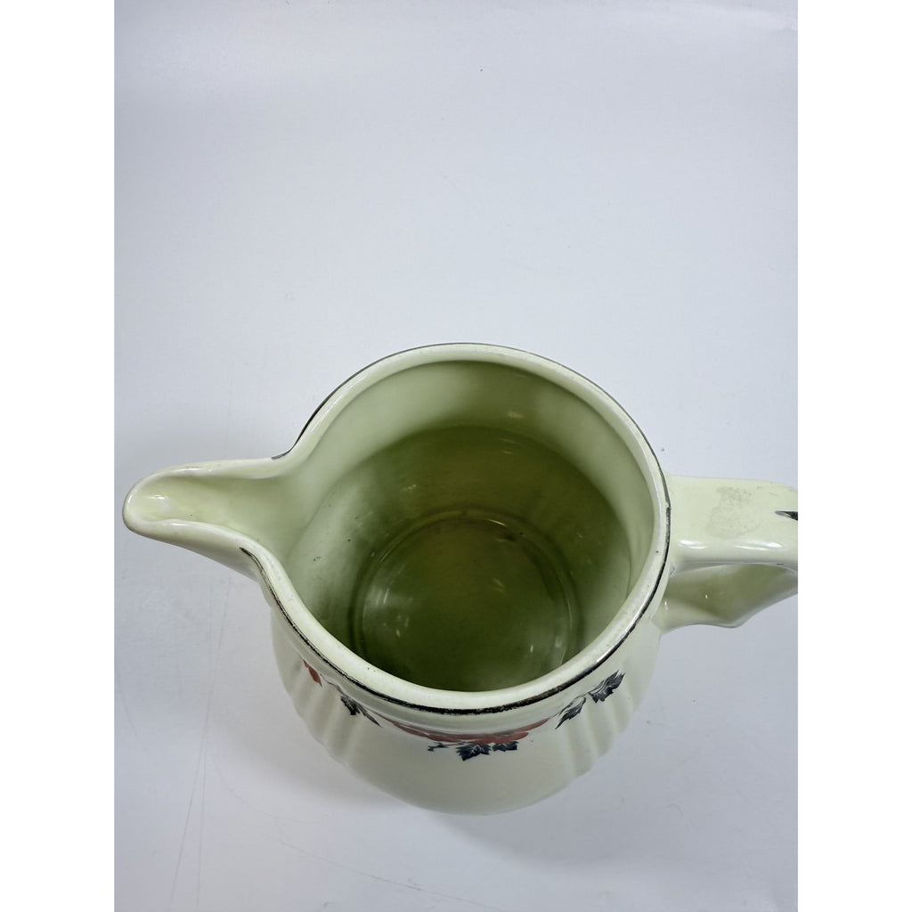 Large Ironstone Pitcher Hall Superior Quality Red Poppy Vintage Kitchenware USA Made Mid Century Kitchenware Milk Juice Beverage Drink