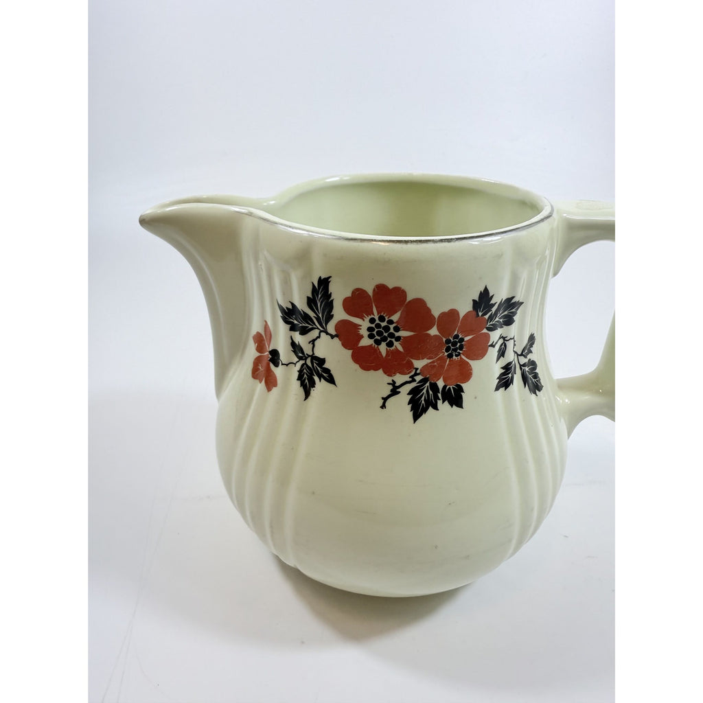 Large Ironstone Pitcher Hall Superior Quality Red Poppy Vintage Kitchenware USA Made Mid Century Kitchenware Milk Juice Beverage Drink