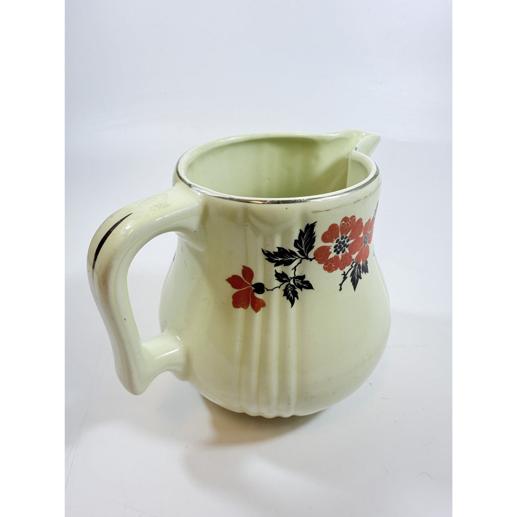 Large Ironstone Pitcher Hall Superior Quality Red Poppy Vintage Kitchenware USA Made Mid Century Kitchenware Milk Juice Beverage Drink