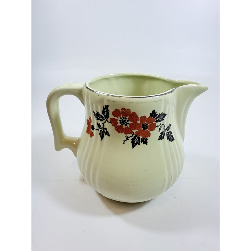 Large Ironstone Pitcher Hall Superior Quality Red Poppy Vintage Kitchenware USA Made Mid Century Kitchenware Milk Juice Beverage Drink