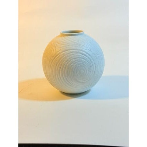 Vase Rosenthal Studio Line Martin Freyer Op Art Modernist Matte white bisque porcelain Swirl Globular Designer Mid Century Modern Vintage