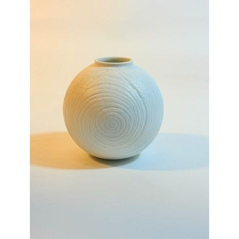 Vase Rosenthal Studio Line Martin Freyer Op Art Modernist Matte white bisque porcelain Swirl Globular Designer Mid Century Modern Vintage