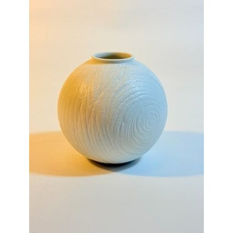 Vase Rosenthal Studio Line Martin Freyer Op Art Modernist Matte white bisque porcelain Swirl Globular Designer Mid Century Modern Vintage
