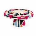 Plate Stand Riser Hand Woven Coil Basket Style Kitchen Home Decor Serving Ware Colorful African Handmade