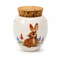 Emerson Creek Pottery Pot Porrie Jar with Cork Top Bunny Flowers Studio Pottery