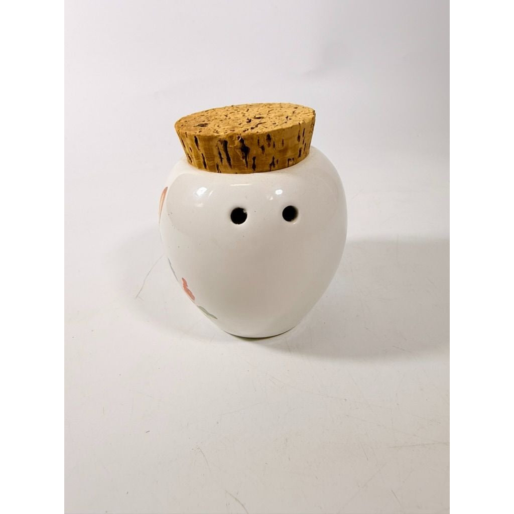 Emerson Creek Pottery Pot Porrie Jar with Cork Top Bunny Flowers Studio Pottery