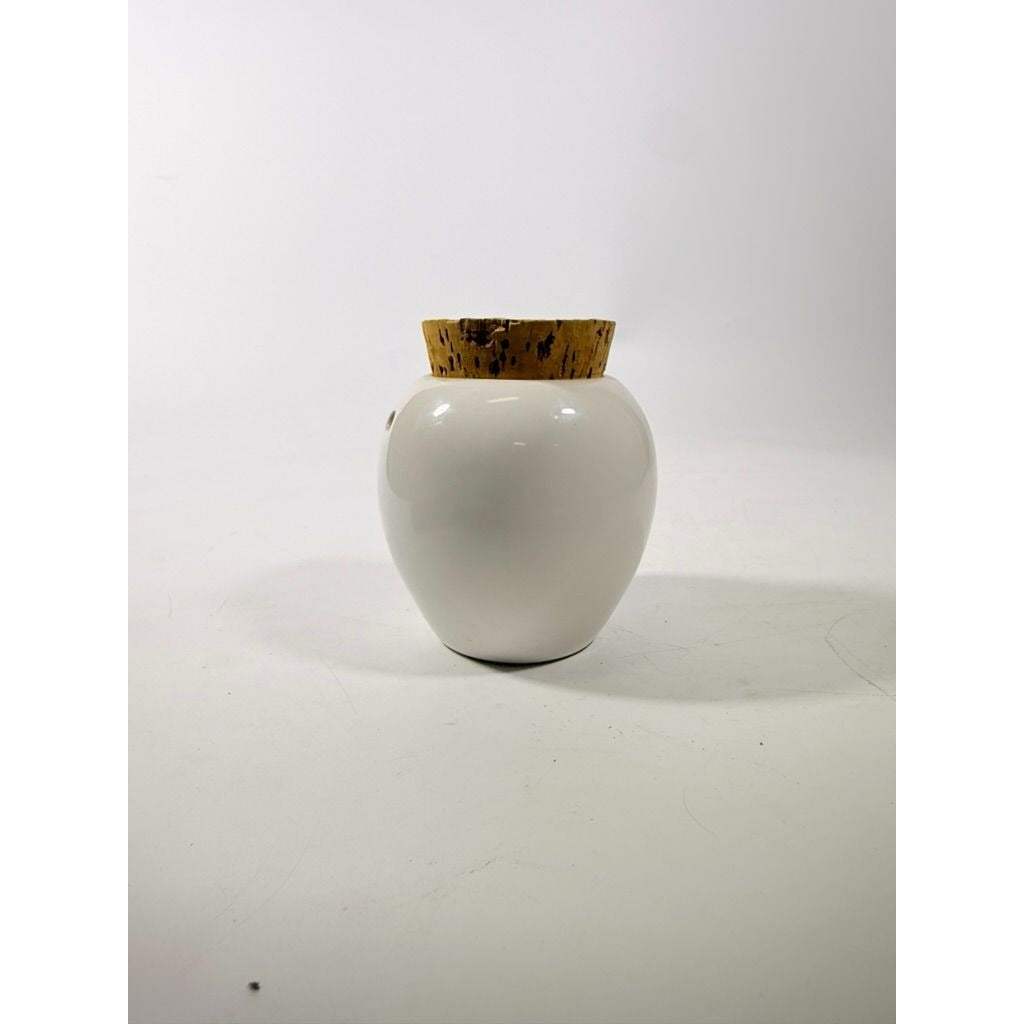 Emerson Creek Pottery Pot Porrie Jar with Cork Top Bunny Flowers Studio Pottery