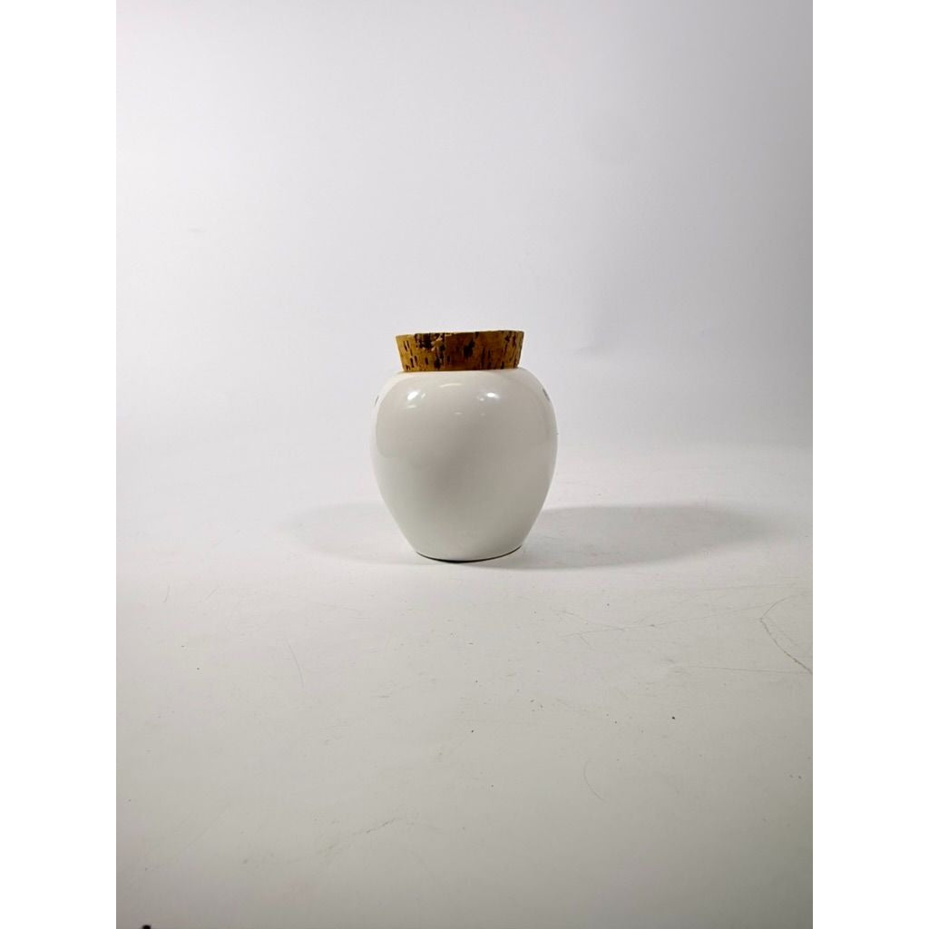 Emerson Creek Pottery Pot Porrie Jar with Cork Top Bunny Flowers Studio Pottery