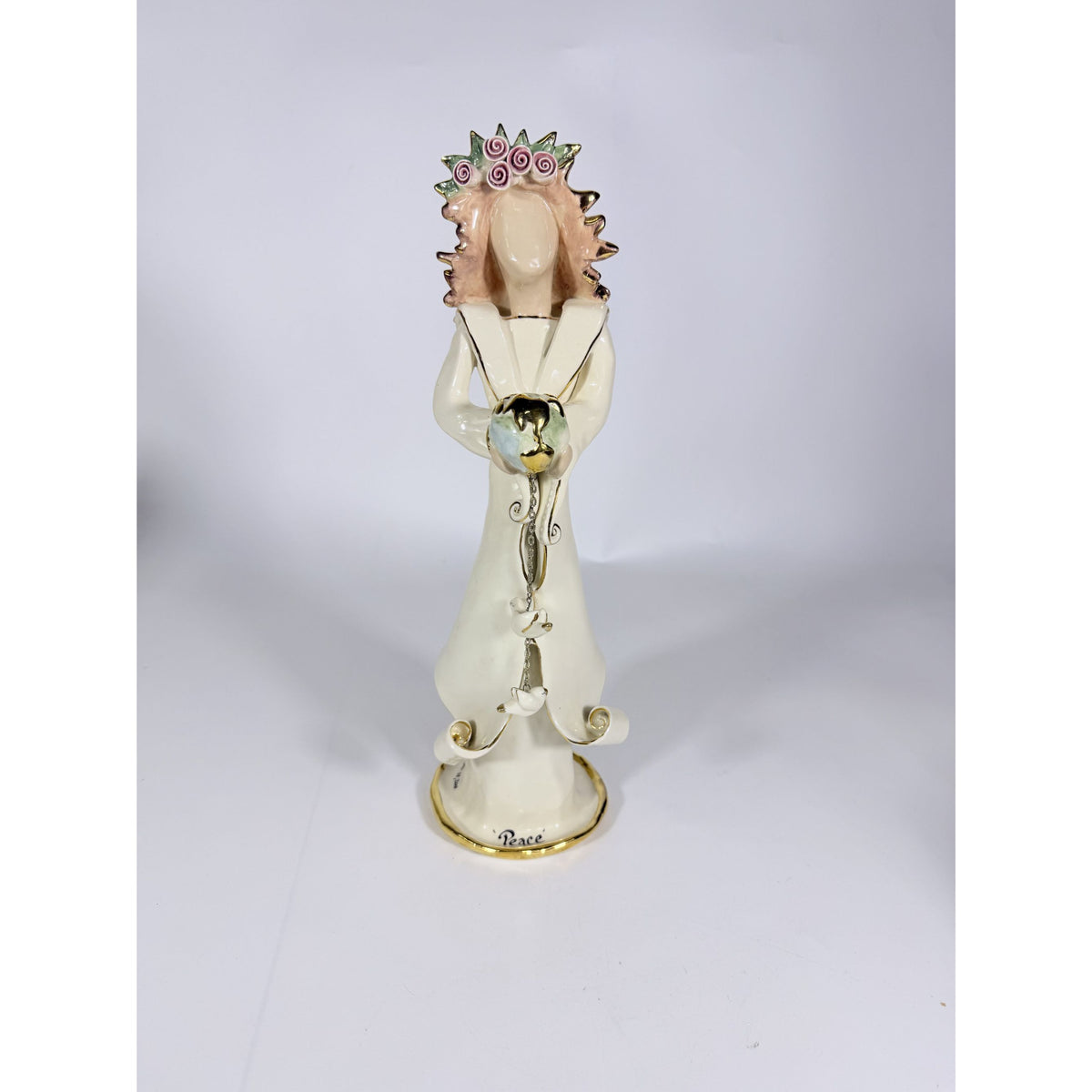 Candle Holder Blue Sky Clayworks Heather Goldminc Peace Angel Figurine 2001 911 Memorial Vintage Collectible Hand Painted
