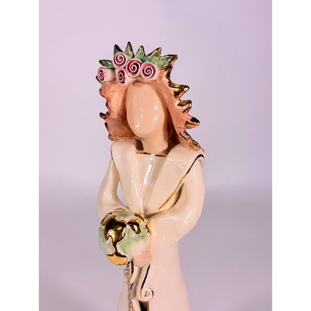 Candle Holder Blue Sky Clayworks Heather Goldminc Peace Angel Figurine 2001 911 Memorial Vintage Collectible Hand Painted