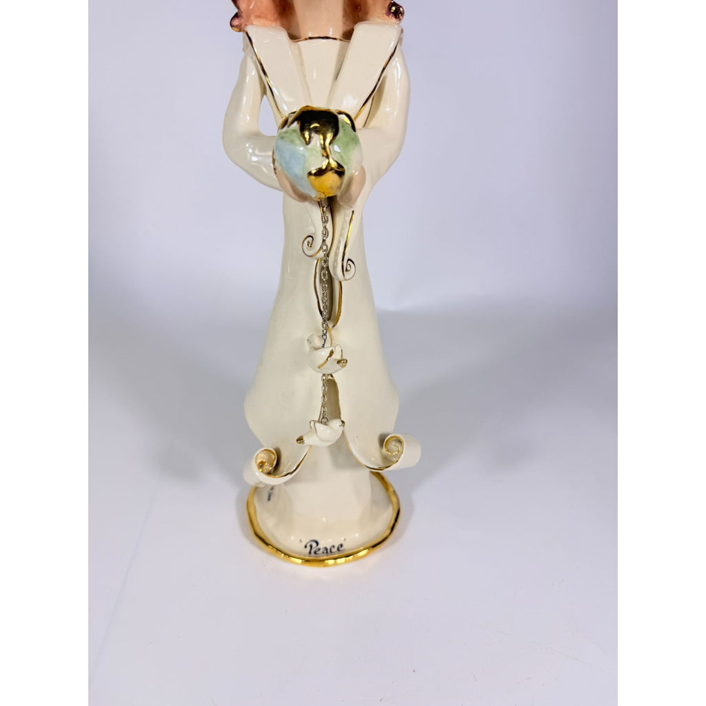 Candle Holder Blue Sky Clayworks Heather Goldminc Peace Angel Figurine 2001 911 Memorial Vintage Collectible Hand Painted