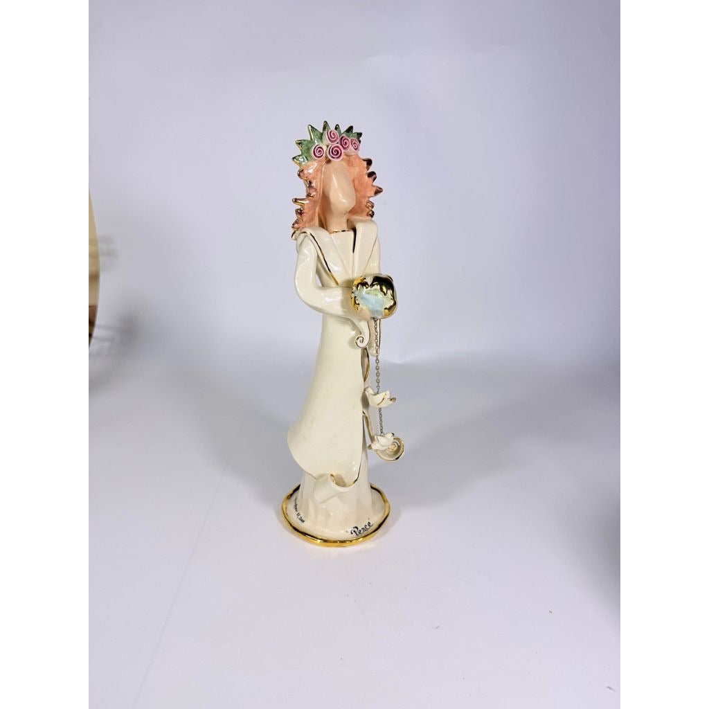 Candle Holder Blue Sky Clayworks Heather Goldminc Peace Angel Figurine 2001 911 Memorial Vintage Collectible Hand Painted