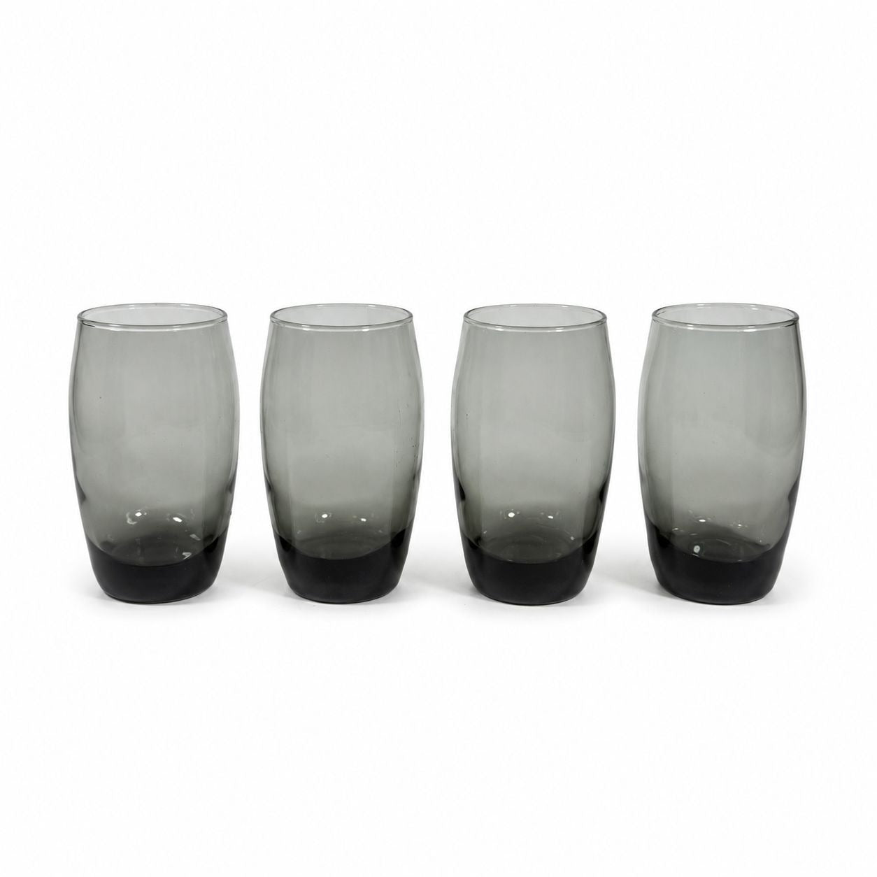 Drinking Glasses Tea Water Set 4  Libbey Classic Smoke Tempo Set  Mid Century Drinkware Barware Brown Gray Smoky Retro Replacement Glassware