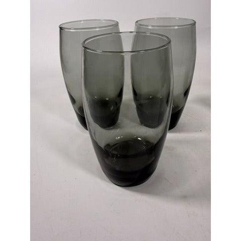 Drinking Glasses Tea Water Set 4  Libbey Classic Smoke Tempo Set  Mid Century Drinkware Barware Brown Gray Smoky Retro Replacement Glassware