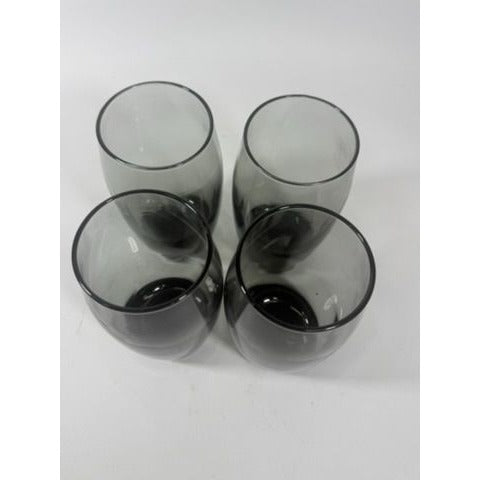 Drinking Glasses Tea Water Set 4  Libbey Classic Smoke Tempo Set  Mid Century Drinkware Barware Brown Gray Smoky Retro Replacement Glassware
