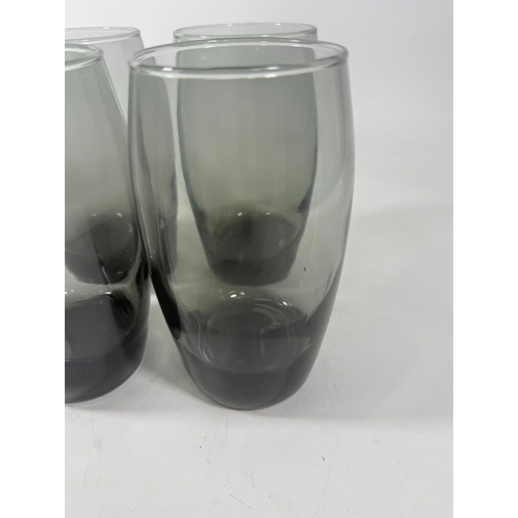 Drinking Glasses Tea Water Set 4  Libbey Classic Smoke Tempo Set  Mid Century Drinkware Barware Brown Gray Smoky Retro Replacement Glassware