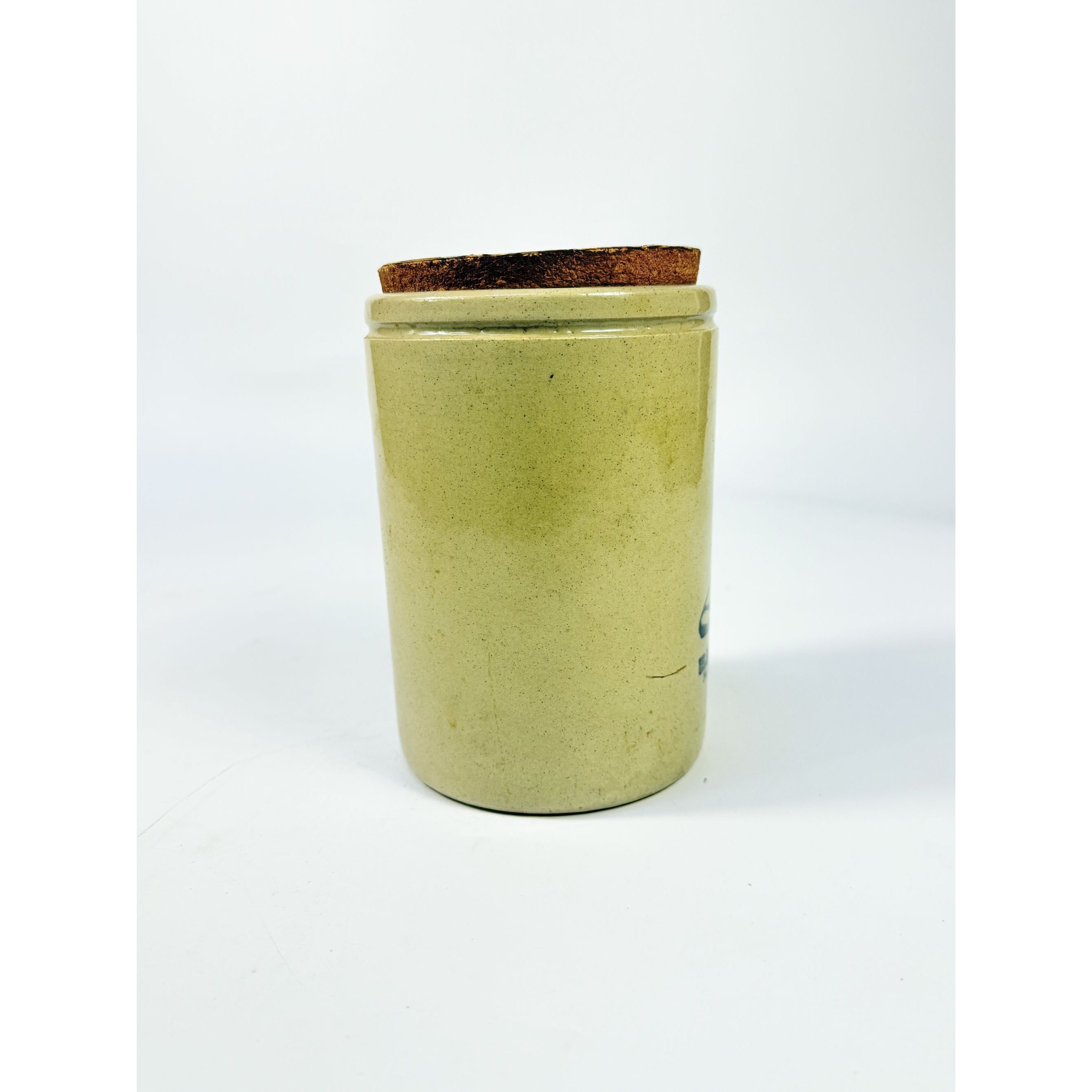 Ironstone Stoneware Crock H. Dickson Hats Caps & Furs Albany England 5.5” Cork Lid Vintage Advertising Cork Lid Kitchenware Storage