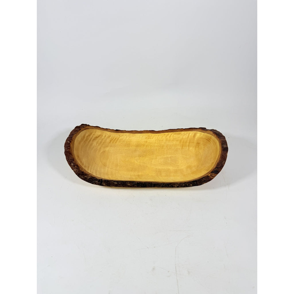 Live Edge Wooden Fruit Bread Bowl | Hand Crafted Solid Rustic Farm Primitive Cabin | Home Decor Decorative Accents | Kitchen Decor Serving