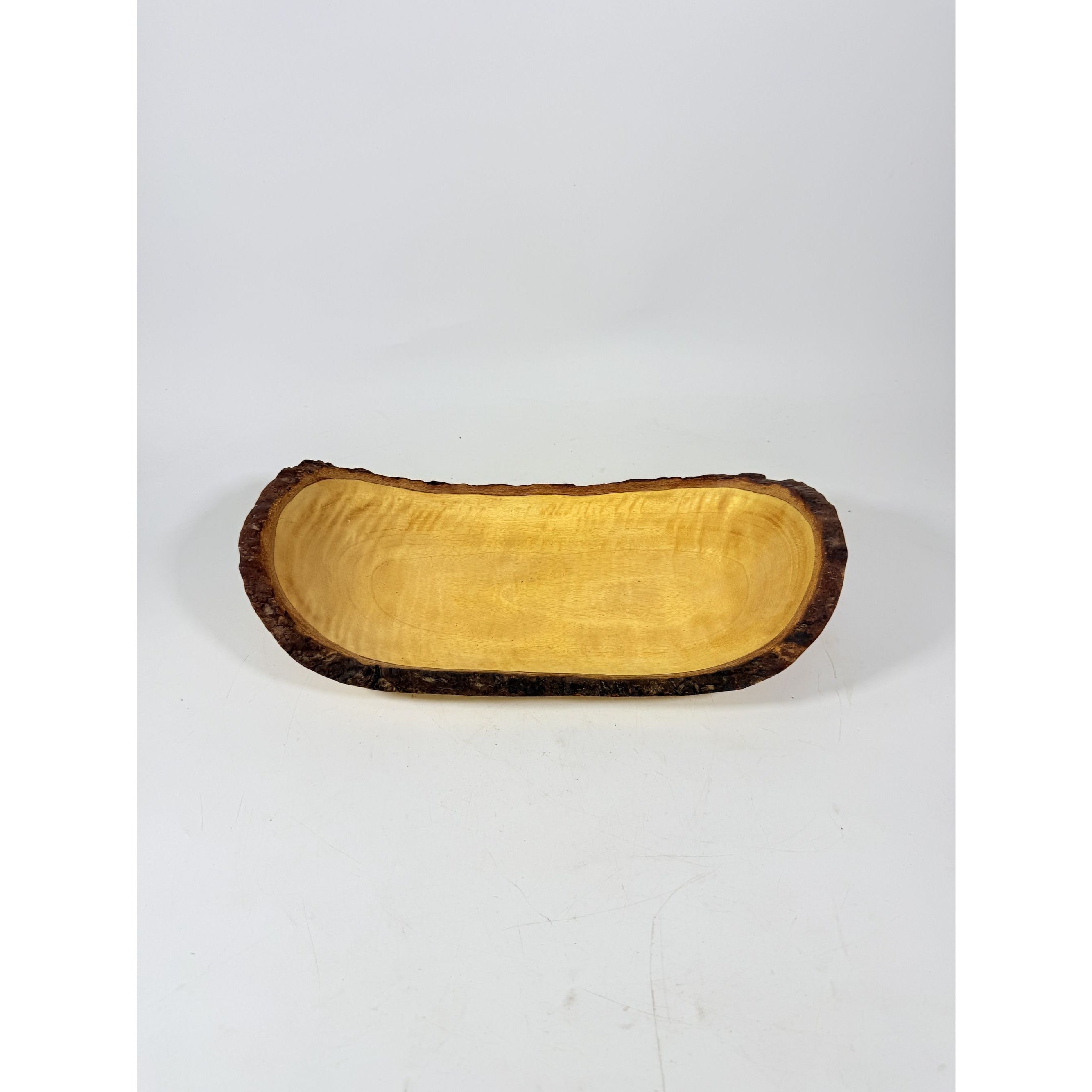 Live Edge Wooden Fruit Bread Bowl | Hand Crafted Solid Rustic Farm Primitive Cabin | Home Decor Decorative Accents | Kitchen Decor Serving