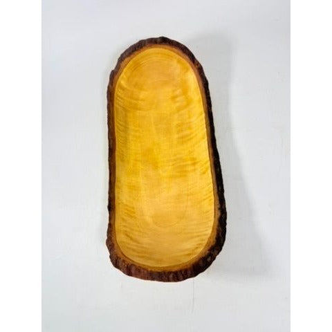 Live Edge Wooden Fruit Bread Bowl | Hand Crafted Solid Rustic Farm Primitive Cabin | Home Decor Decorative Accents | Kitchen Decor Serving