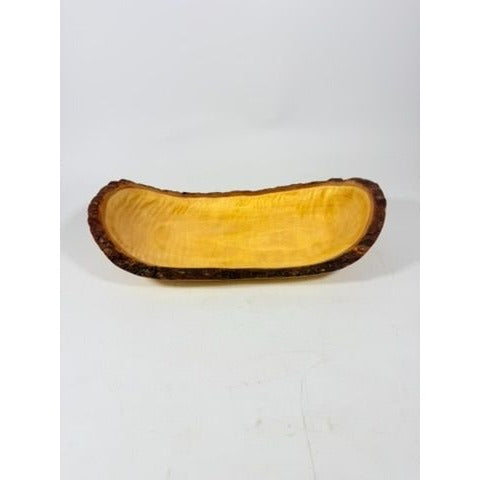 Live Edge Wooden Fruit Bread Bowl | Hand Crafted Solid Rustic Farm Primitive Cabin | Home Decor Decorative Accents | Kitchen Decor Serving
