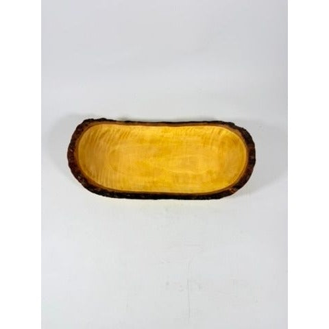 Live Edge Wooden Fruit Bread Bowl | Hand Crafted Solid Rustic Farm Primitive Cabin | Home Decor Decorative Accents | Kitchen Decor Serving