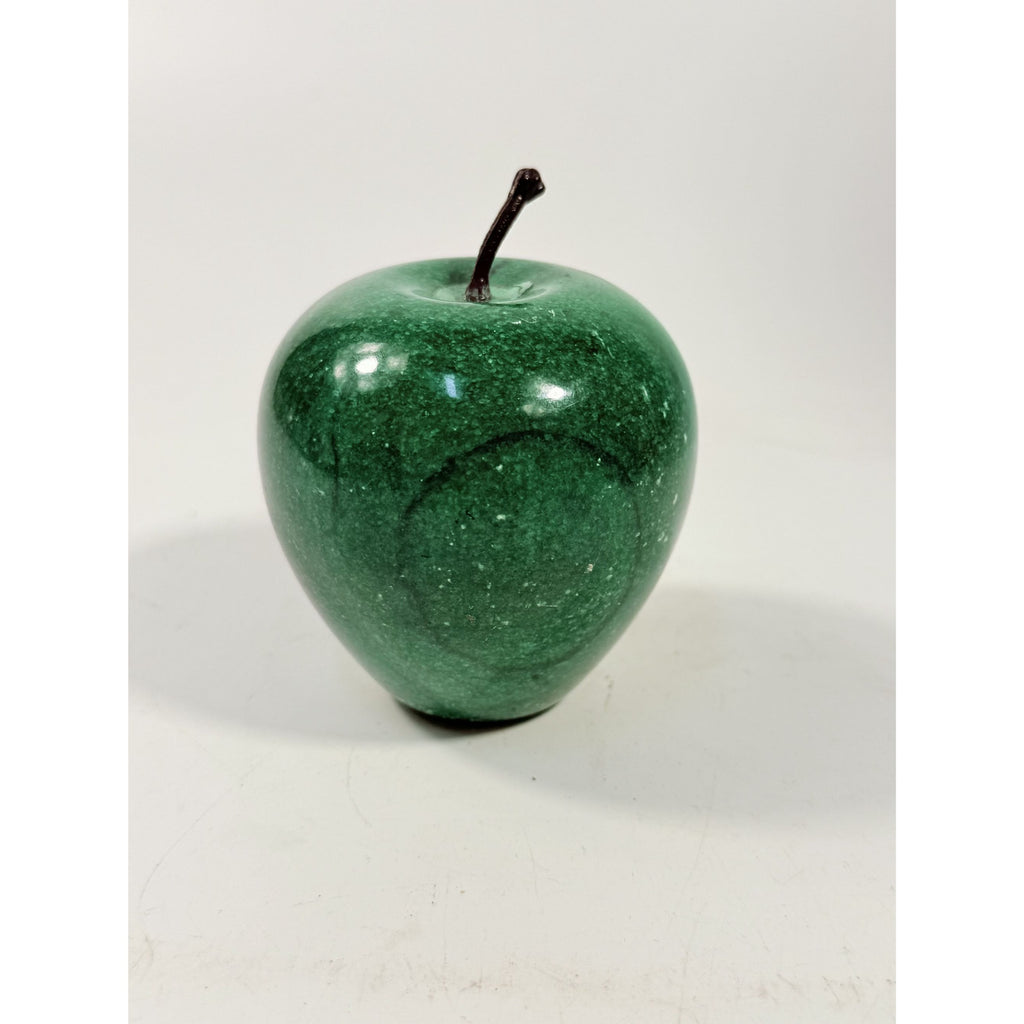 Paperweight Marble Apple Green Fruit Paper weight Polished Solid Natural Stone Realistic Stem Teacher Gift Office Home Kitchen Decor