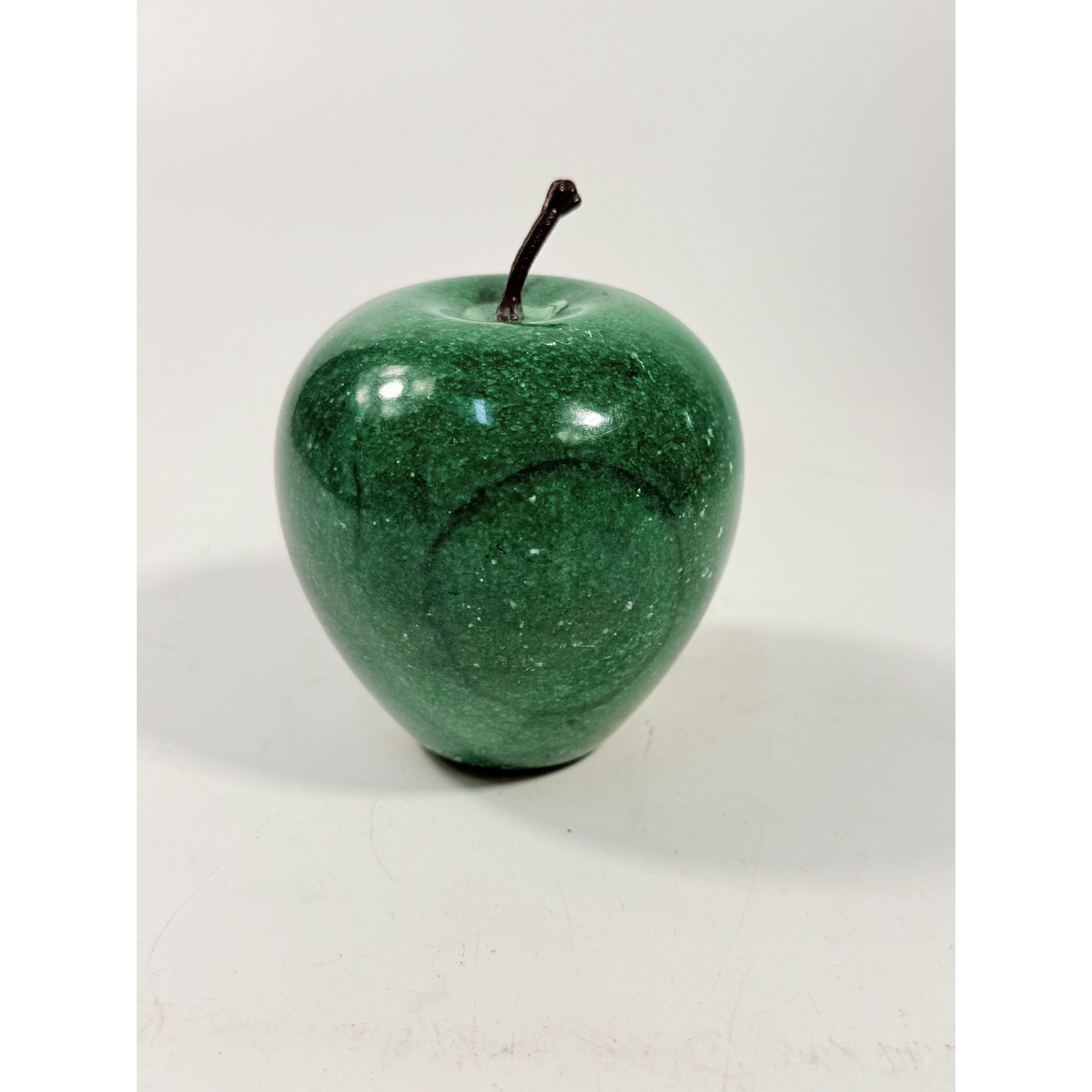 Paperweight Marble Apple Green Fruit Paper weight Polished Solid Natural Stone Realistic Stem Teacher Gift Office Home Kitchen Decor