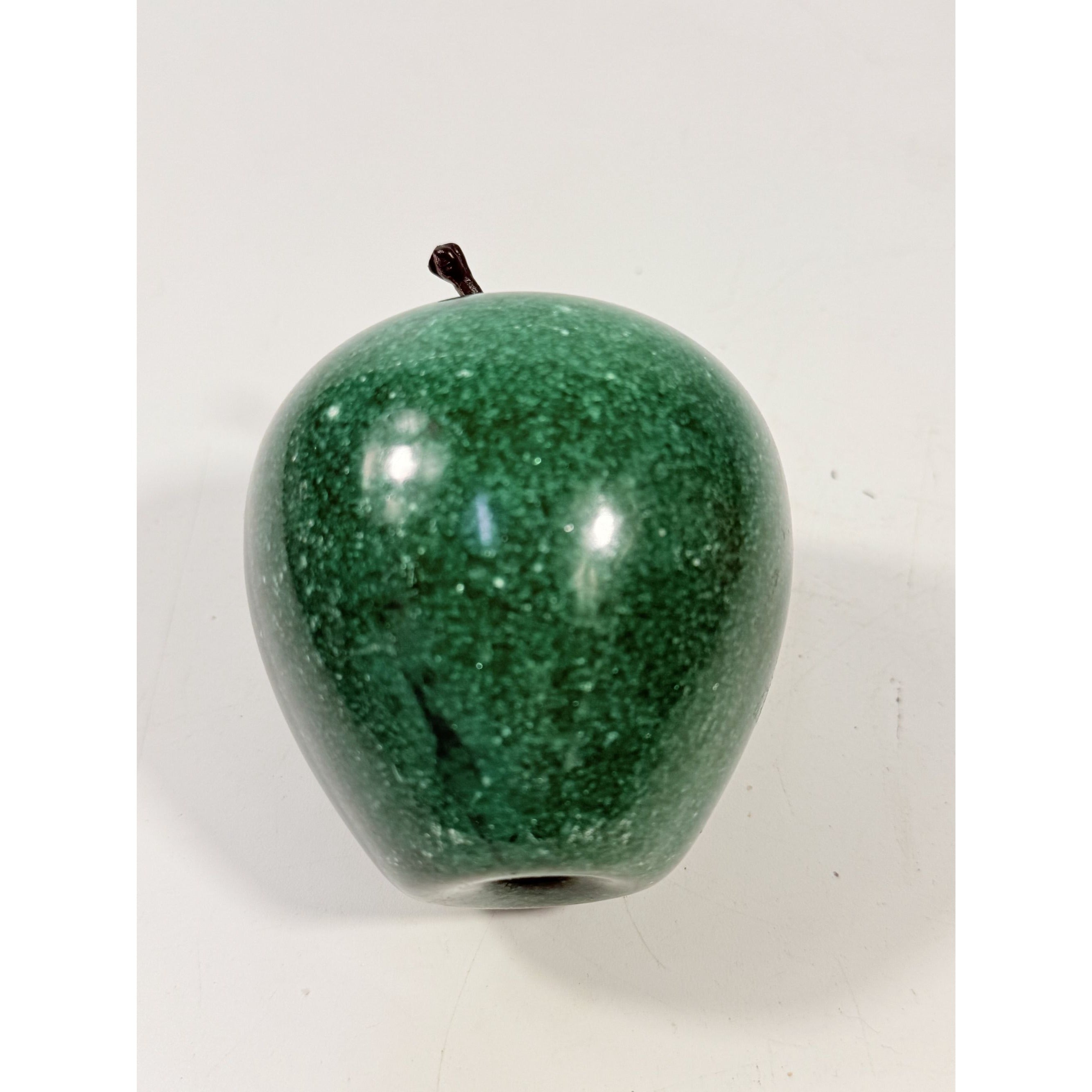 Paperweight Marble Apple Green Fruit Paper weight Polished Solid Natural Stone Realistic Stem Teacher Gift Office Home Kitchen Decor