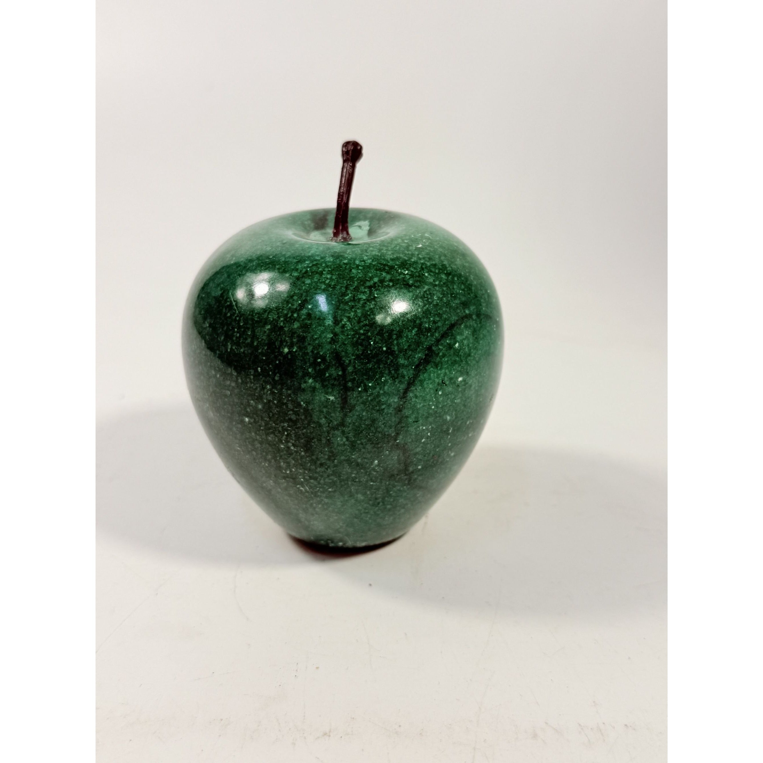 Paperweight Marble Apple Green Fruit Paper weight Polished Solid Natural Stone Realistic Stem Teacher Gift Office Home Kitchen Decor