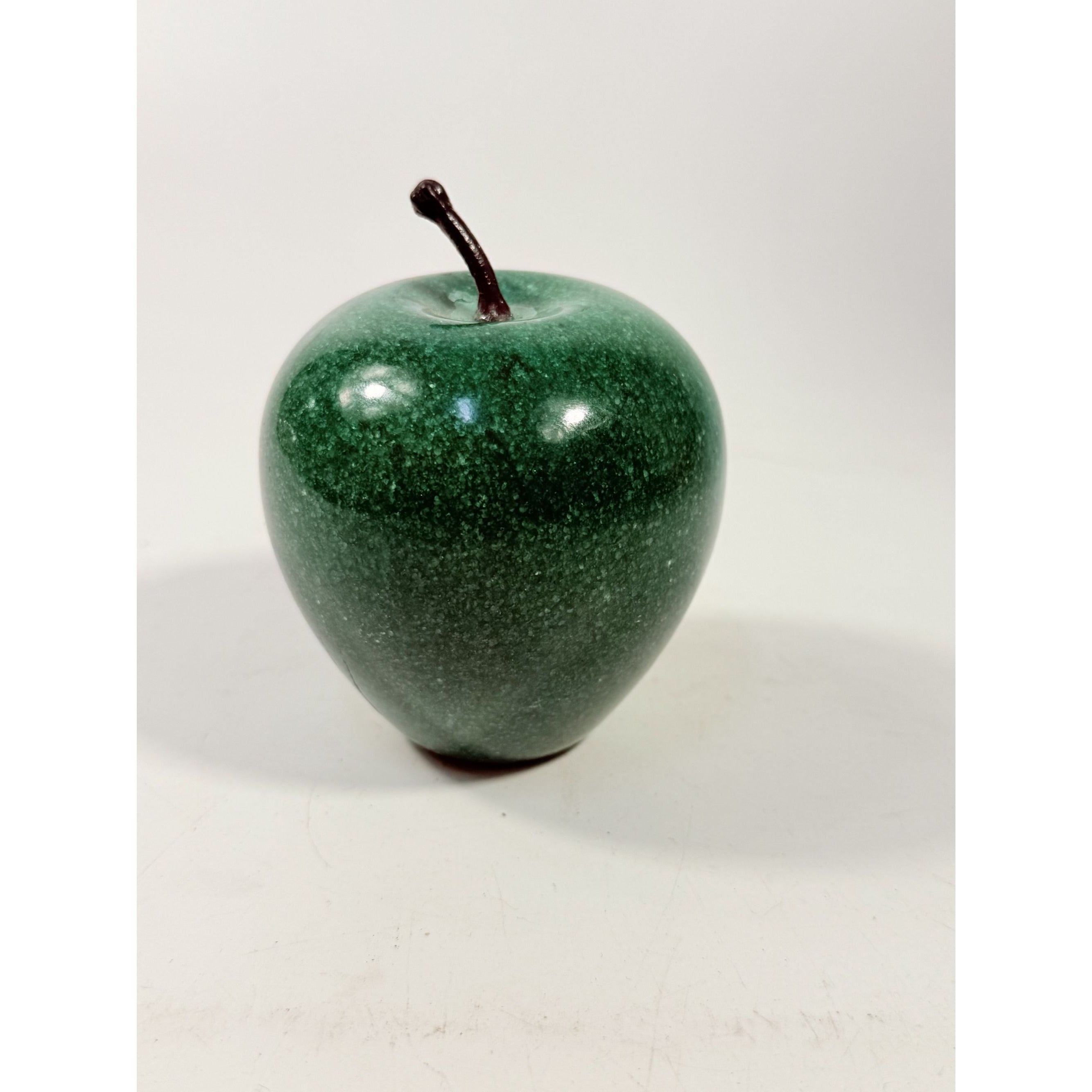 Paperweight Marble Apple Green Fruit Paper weight Polished Solid Natural Stone Realistic Stem Teacher Gift Office Home Kitchen Decor