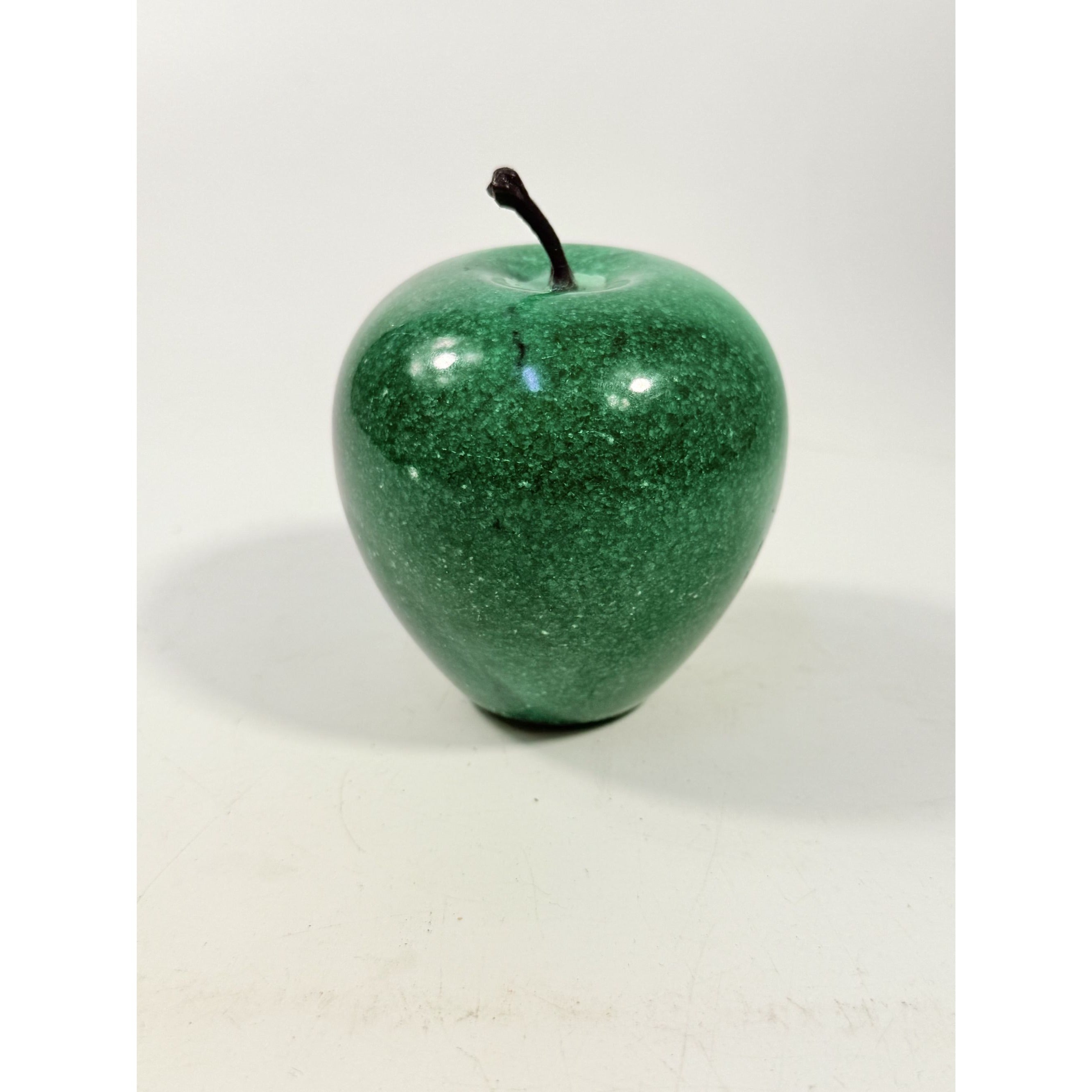 Paperweight Marble Apple Green Fruit Paper weight Polished Solid Natural Stone Realistic Stem Teacher Gift Office Home Kitchen Decor