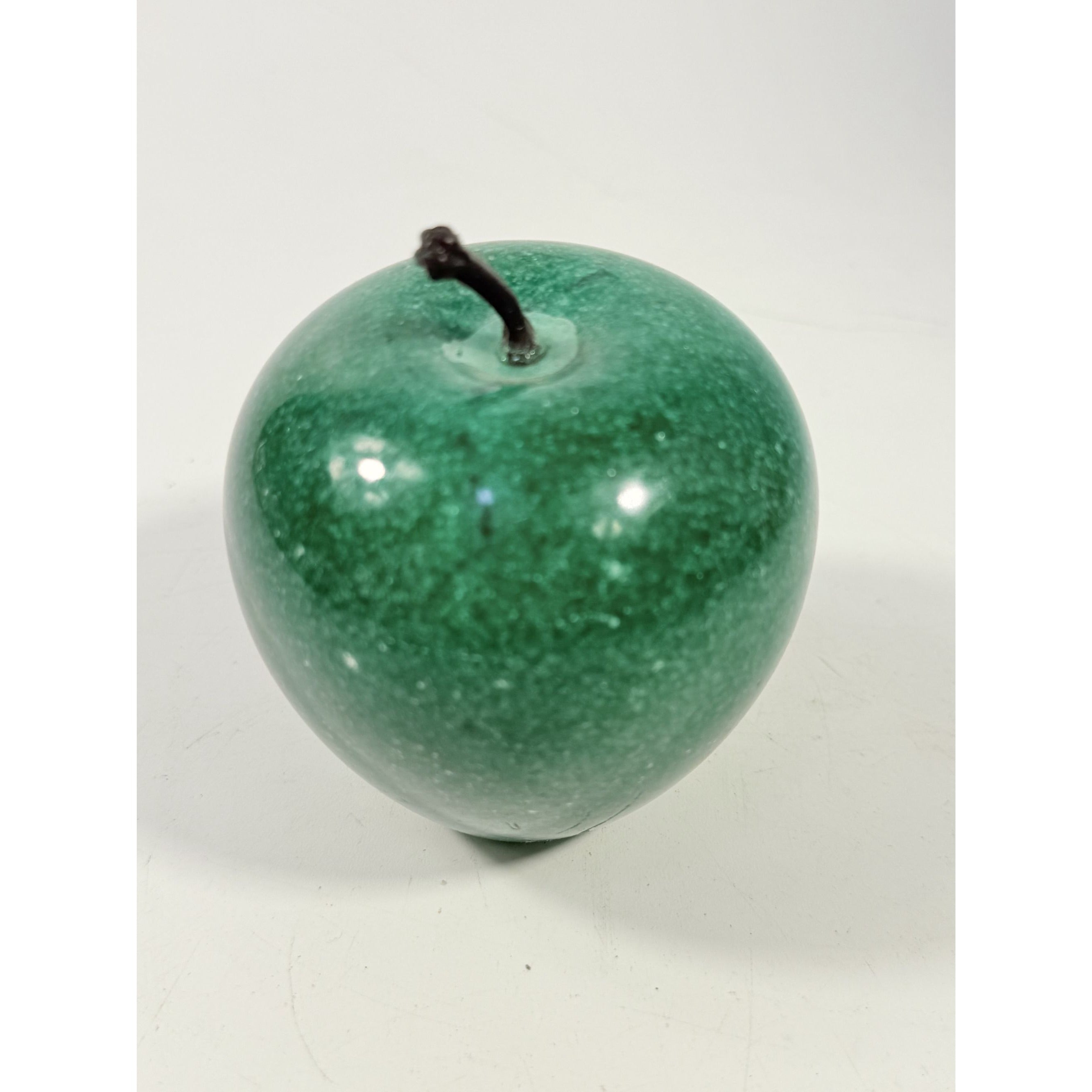Paperweight Marble Apple Green Fruit Paper weight Polished Solid Natural Stone Realistic Stem Teacher Gift Office Home Kitchen Decor