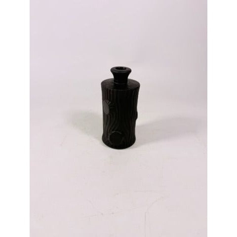 Perfume Botte Black Satin Art Glass 1930s Art Deco French Tree Trunk Shaped Vintage Collectible Glassware France