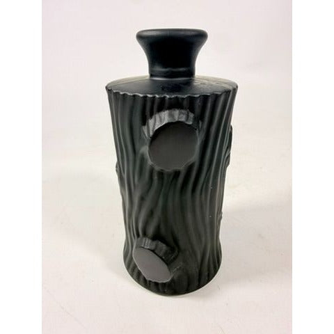 Perfume Botte Black Satin Art Glass 1930s Art Deco French Tree Trunk Shaped Vintage Collectible Glassware France