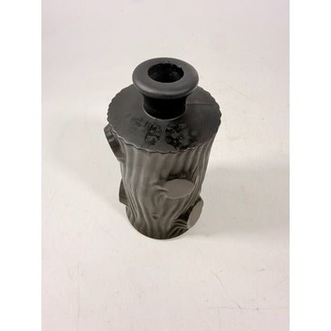 Perfume Botte Black Satin Art Glass 1930s Art Deco French Tree Trunk Shaped Vintage Collectible Glassware France