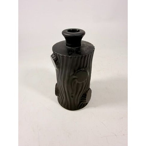 Perfume Botte Black Satin Art Glass 1930s Art Deco French Tree Trunk Shaped Vintage Collectible Glassware France