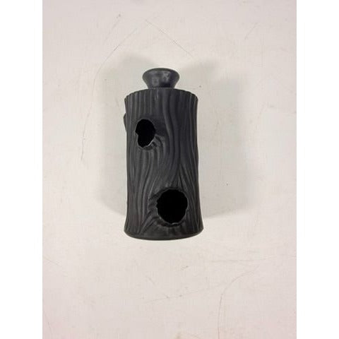 Perfume Botte Black Satin Art Glass 1930s Art Deco French Tree Trunk Shaped Vintage Collectible Glassware France