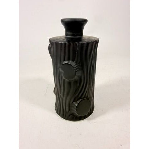 Perfume Botte Black Satin Art Glass 1930s Art Deco French Tree Trunk Shaped Vintage Collectible Glassware France