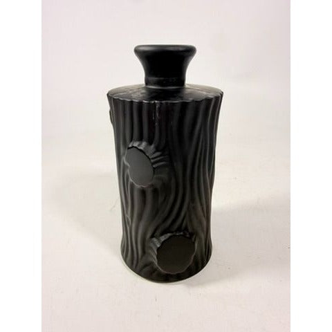 Perfume Botte Black Satin Art Glass 1930s Art Deco French Tree Trunk Shaped Vintage Collectible Glassware France
