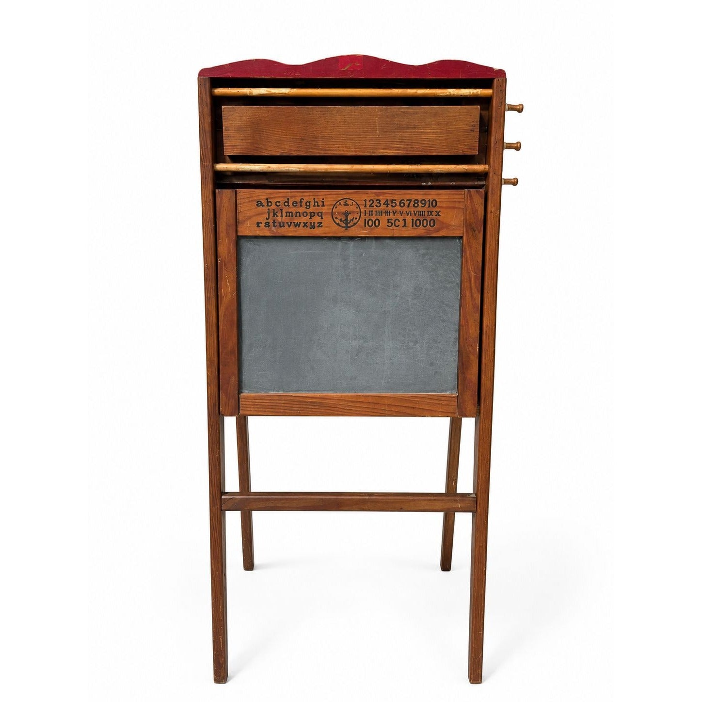 Wooden Folding Chalkboard Children's Real Slate Easel Fold Out Desk Vintage 1950's VIntage School Play Pretend Home Decor Decorative Accents