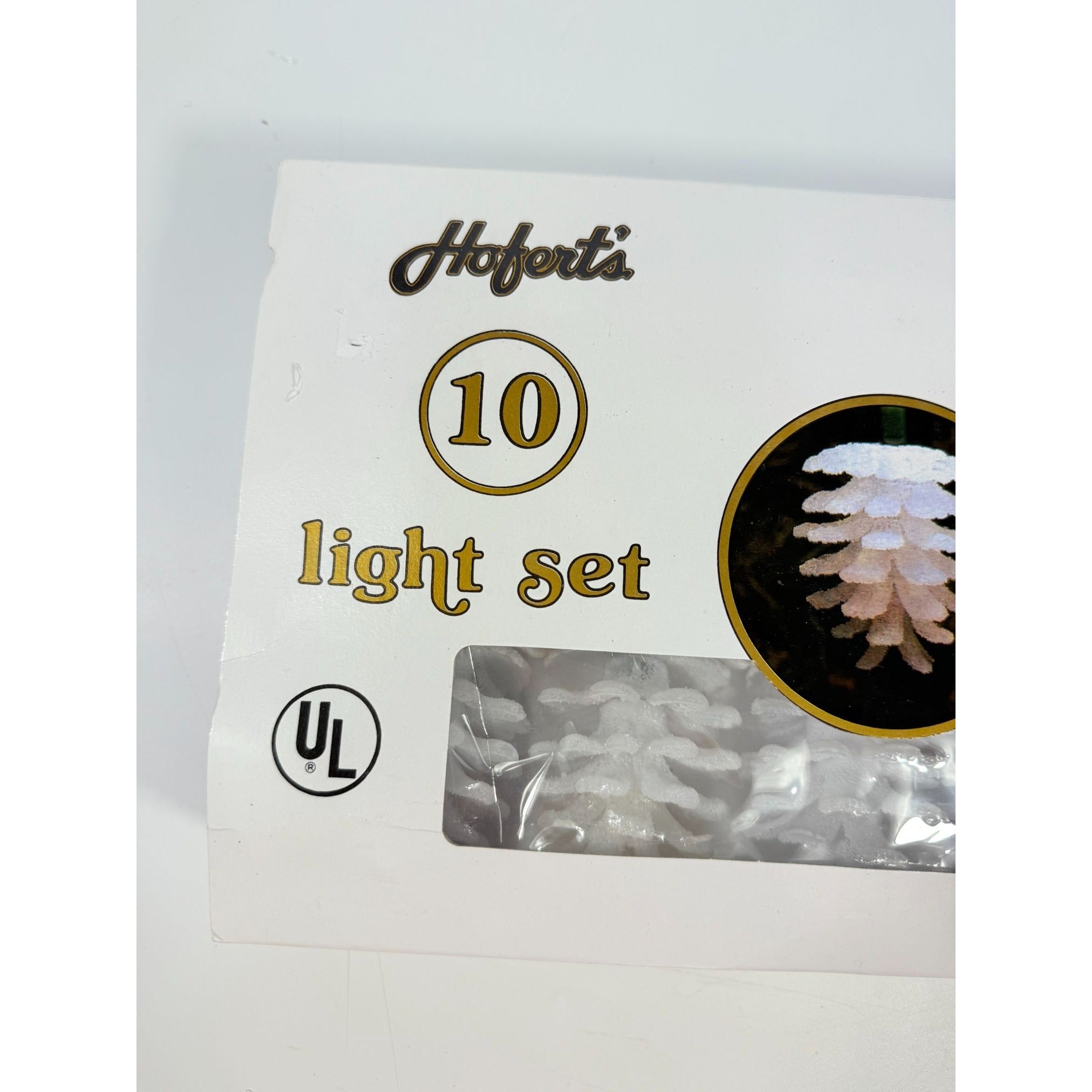 Christmas Lights Pine Cone String Light 10 Light Set Green Strand In Box Hoferts | Tree Lighting Mantle Swag Unique Vintage Decor Light