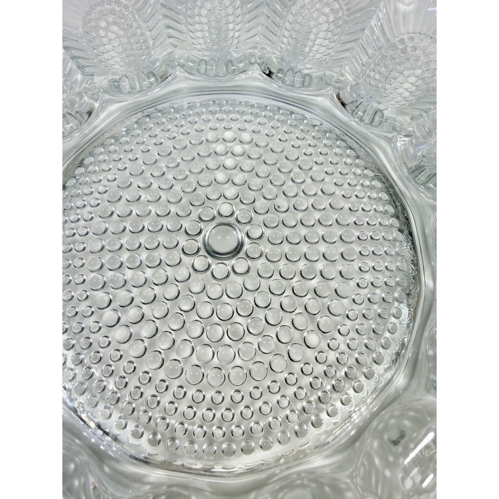 Deviled Egg Plate Platter Indiana Glass Clear Hobnail Vintage 15 Count  Serveware Hostess Party