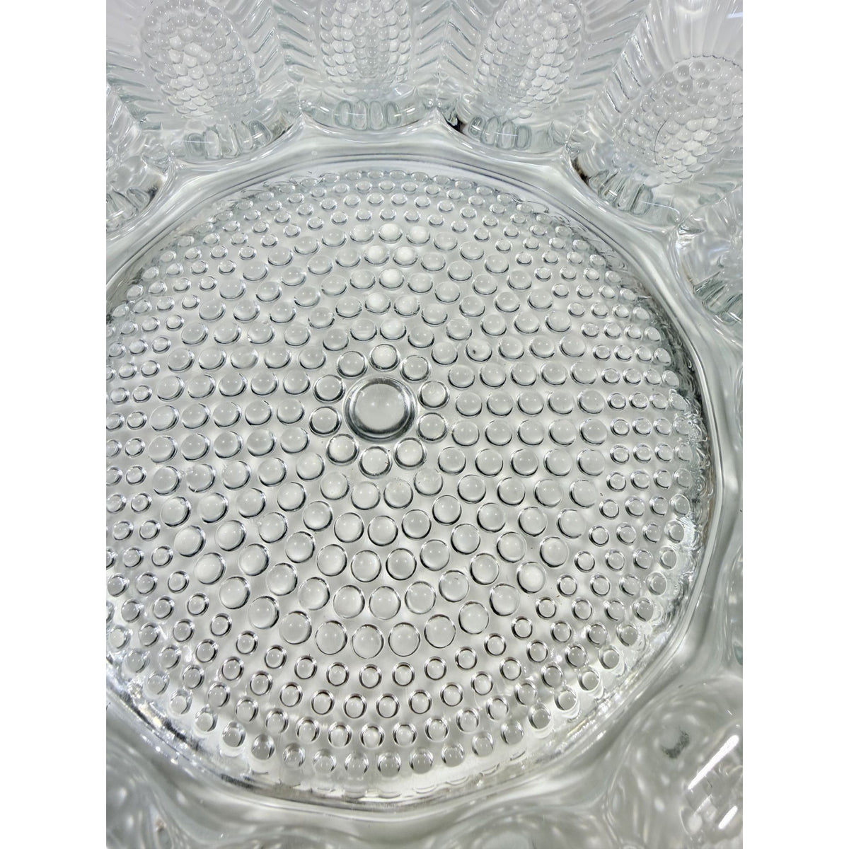 Deviled Egg Plate Platter Indiana Glass Clear Hobnail Vintage 15 Count  Serveware Hostess Party