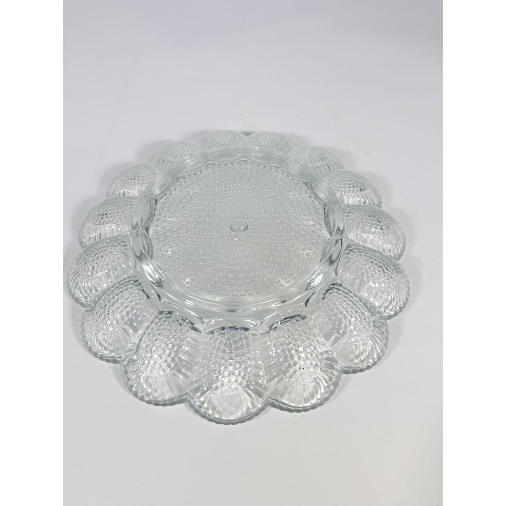 Deviled Egg Plate Platter Indiana Glass Clear Hobnail Vintage 15 Count  Serveware Hostess Party