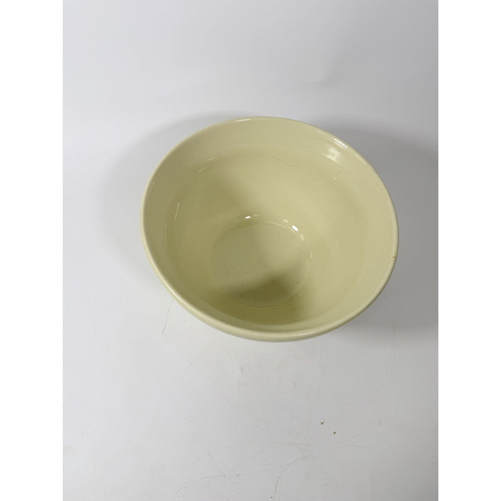 Stoneware Mixing Bowl Roseville Friendship Pottery FP USA Blue Stripes 10" 4 QT Ironstone Vintage Farmhouse Primitive Cottage Granny Kitchen
